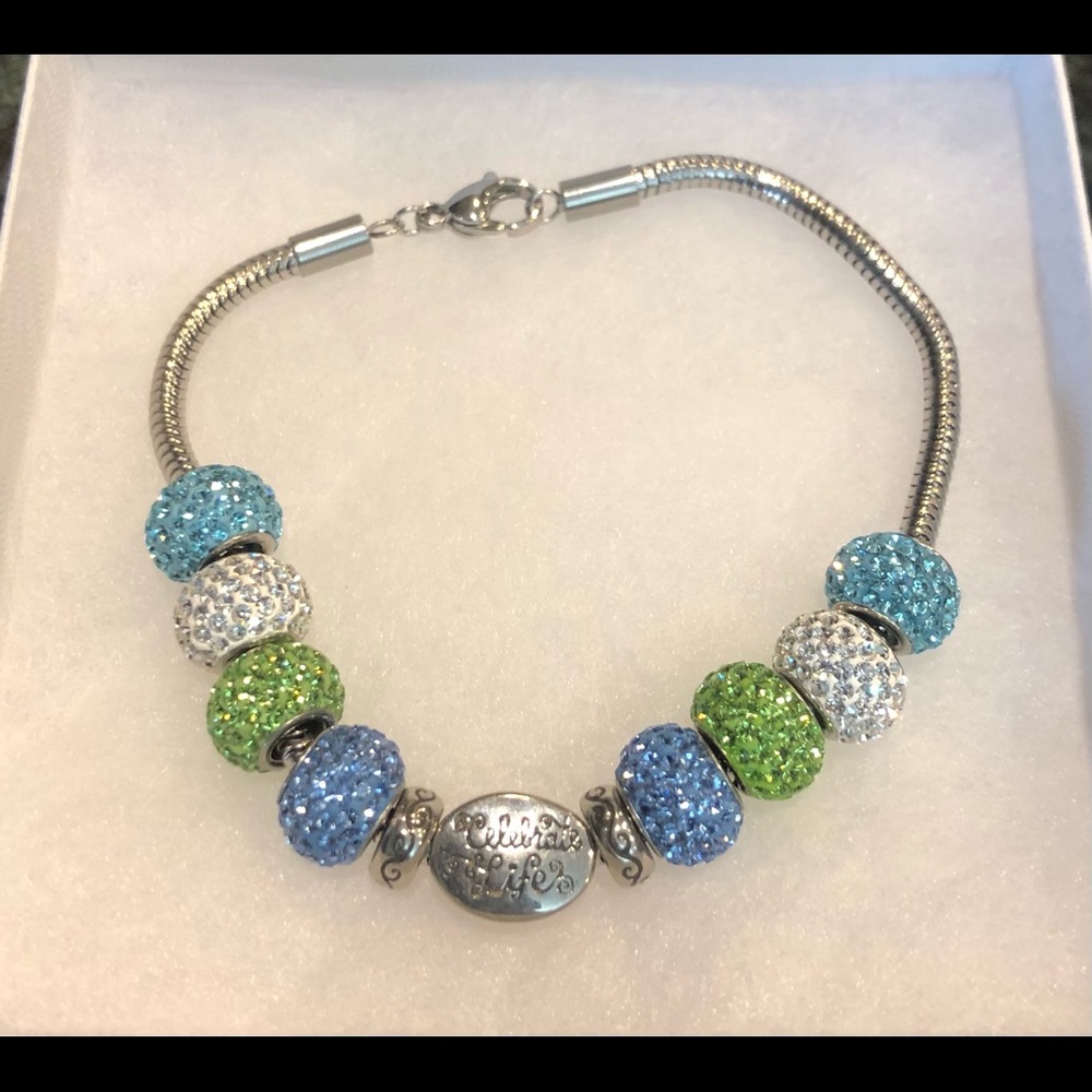 Celebrate Life Charm bracelet and beads